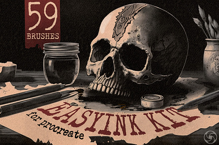 59 Easy Ink Brushes For Procreate, a Brush Add-On by Easy Procreate