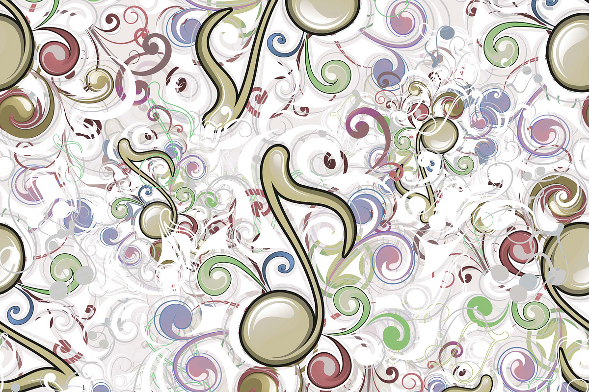 Music Background with Vintage Swirls, a Pattern Graphic by AAN Seamless Shop (Photo 1 of 4)