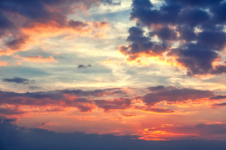 Sunset sky containing sky, sunset, and sunrise, a Nature Photo by Olezzo