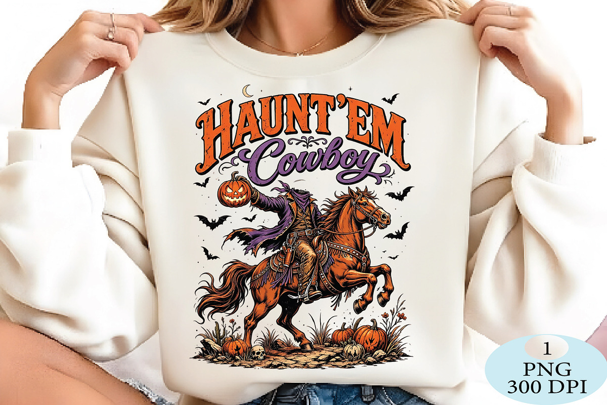 Haunt Em Cowboy Halloween PNG, a Seasonal Illustration by Daily.Designs (Photo 2 of 5)