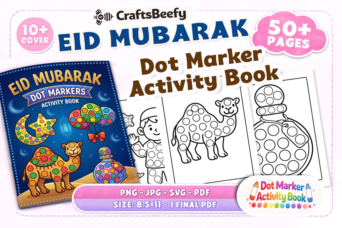 Eid Mubarak Dot Marker Activity Book, a Seasonal Illustration by Craftsbeefy (Photo 1 of 4)