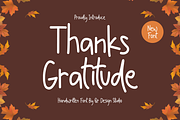 Thanks Gratitude - Thanksgiving Font, a Handwritten Font by QR Design Studio (Thumbnail 1 of 7)