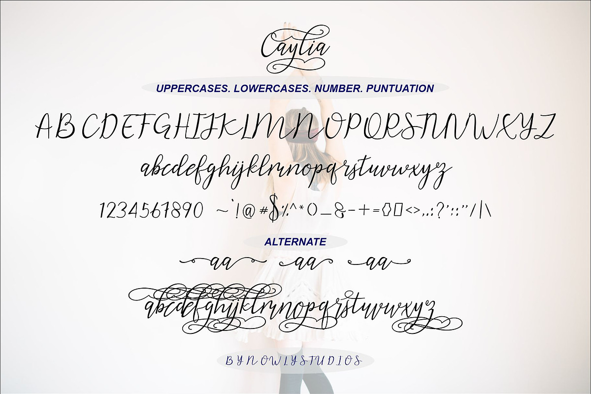 Caylia Script, a Script Font by Nowlystudios (Photo 7 of 8)