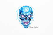 Hyper-Realistic Neon Blue Skull, a Person Illustration by New-School-Wave (Thumbnail 4 of 5)