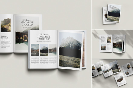Us Letter Magazine Mockup, a Print Template by Tahtagraphic