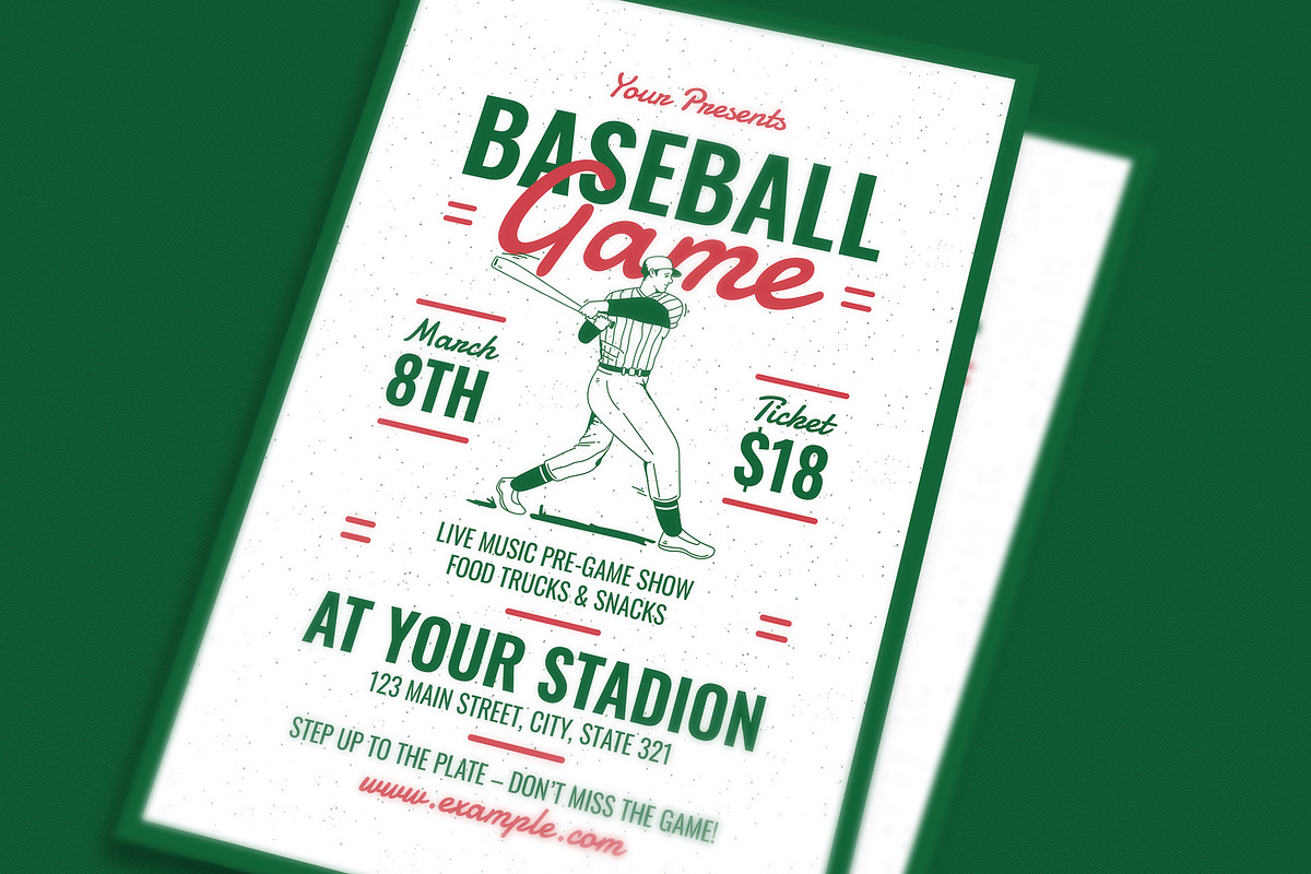 Retro Baseball Game Event Flyer, a Flyer Template by Guuver (Photo 2 of 3)