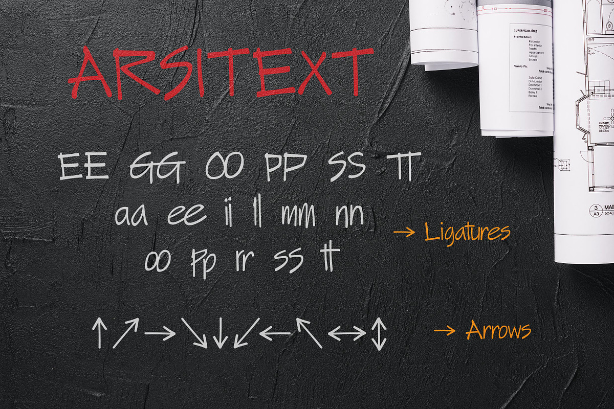 ARSITEXT - Handwriting Font preview 4