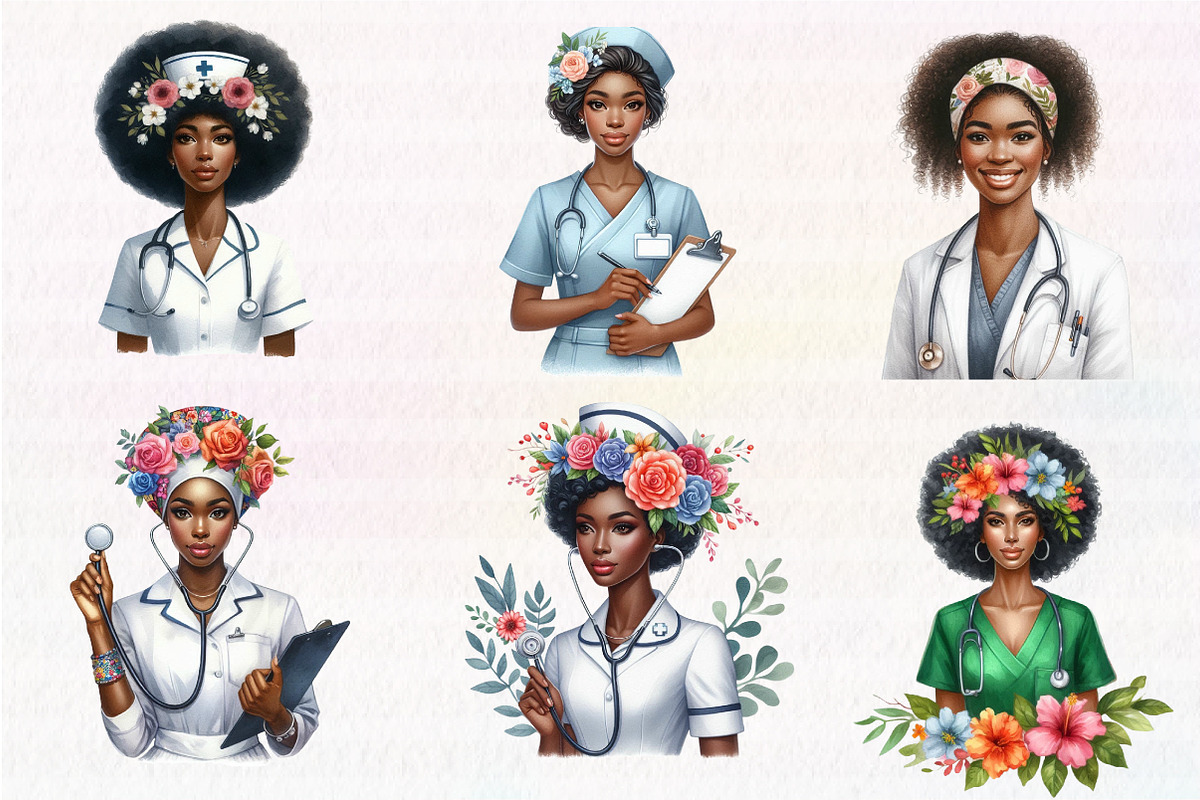 African Nurse Woman Clipart, an Illustration by CreationArt (Photo 5 of 5)