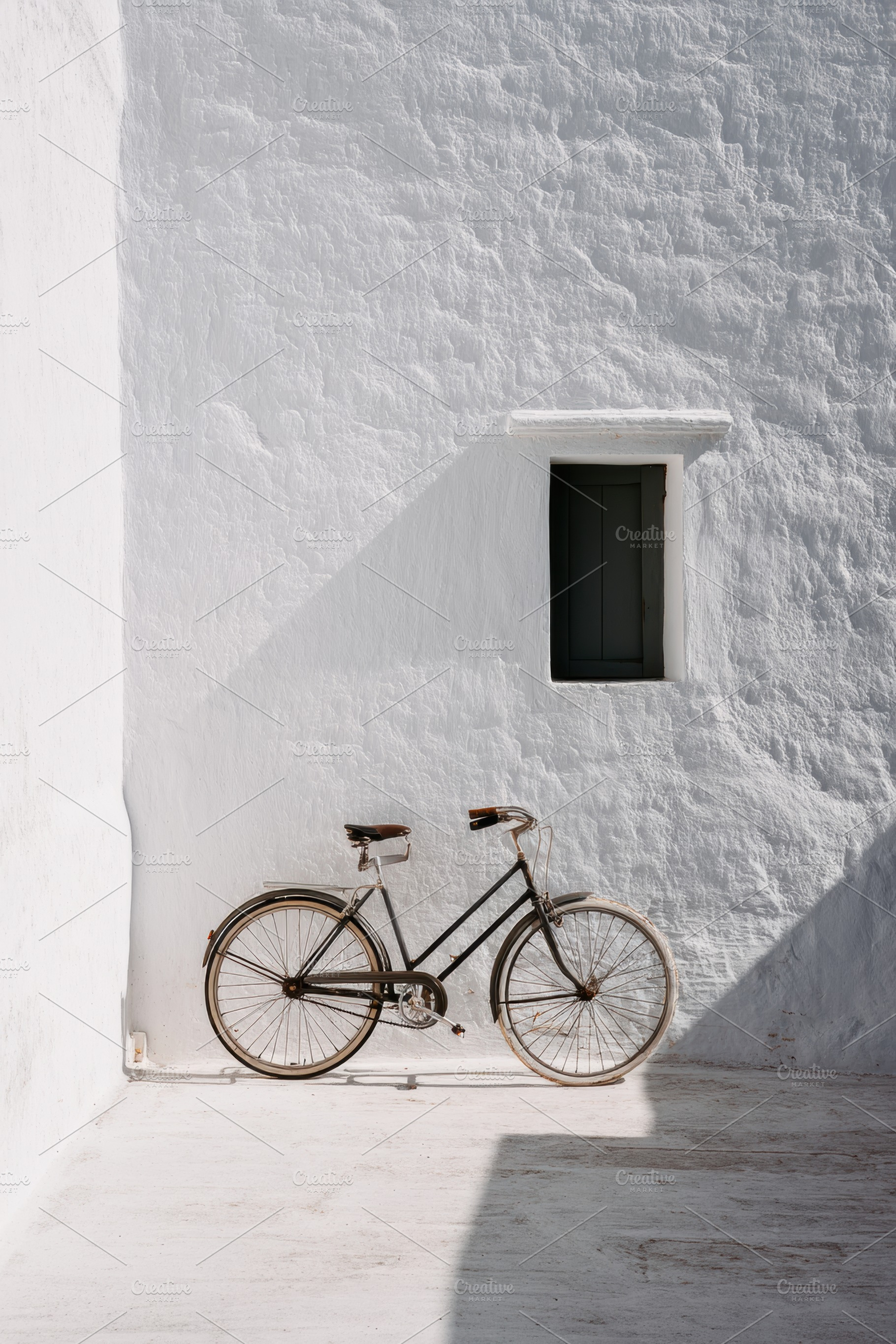 Old Bicycle Leaning Against Wall, an Architecture Photo by Virgo Studio
