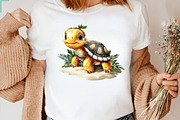 Quirky Funny Summer Turtle Clipart, an Animal Illustration by CreationArt (Thumbnail 6 of 7)
