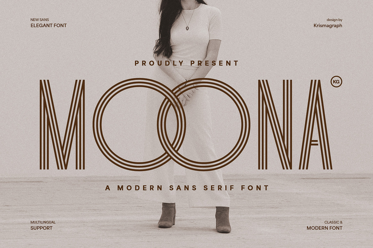KG MOONA – A Modern Elegant Sans, a Sans Serif Font by Krismagraph (Photo 1 of 12)
