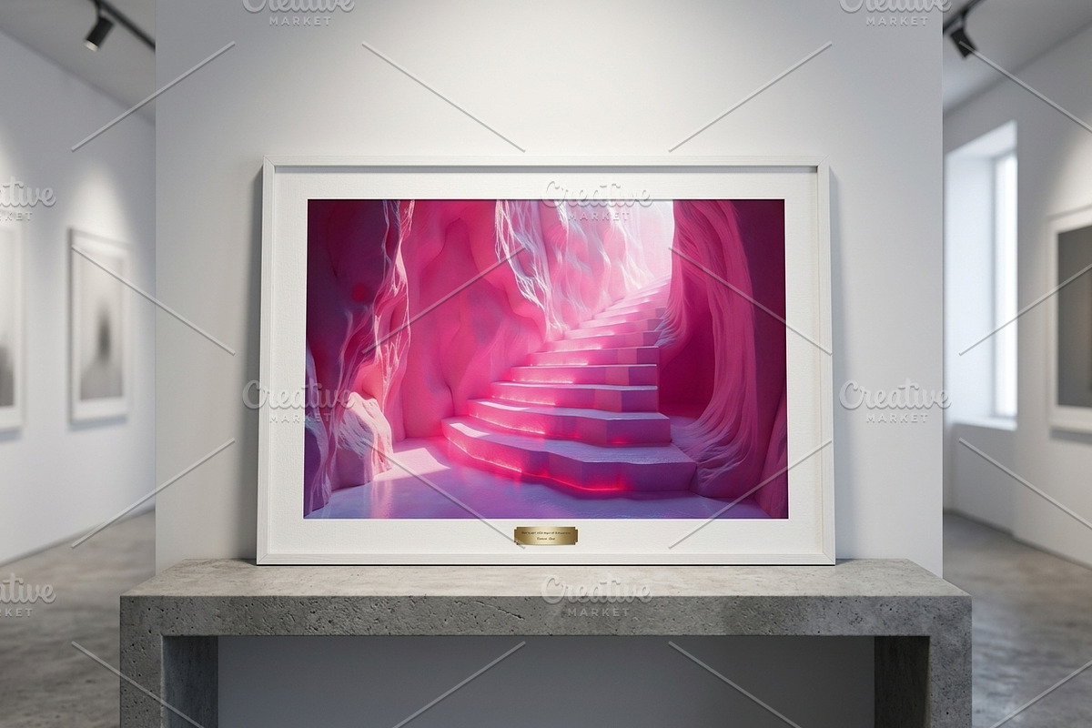 Pink Surreal Cave Staircase Photo, a Background Graphic by Aura Canyon HQ (Photo 6 of 7)