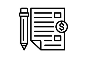 Paid Articles Line Icon, an Icon by Pexelpy