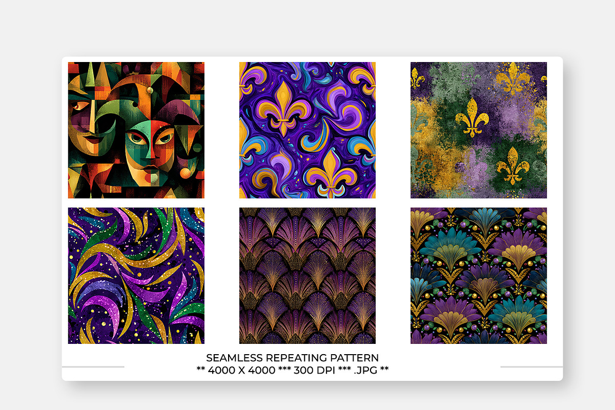 Mardi Gras Designs, a Pattern Graphic by karenfoleyphoto (Photo 2 of 6)