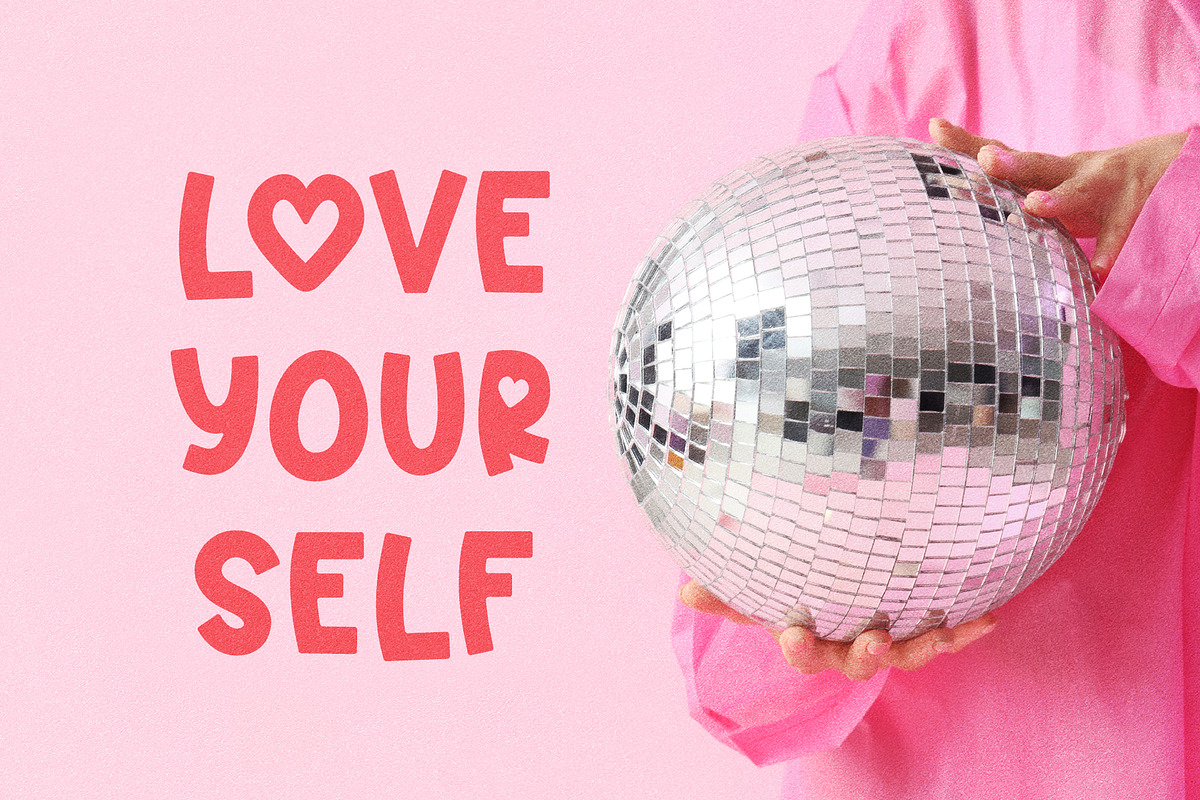 Pink Love - All Caps Heart Font, a Sans Serif Font by Kaya Fonts (Photo 2 of 20)