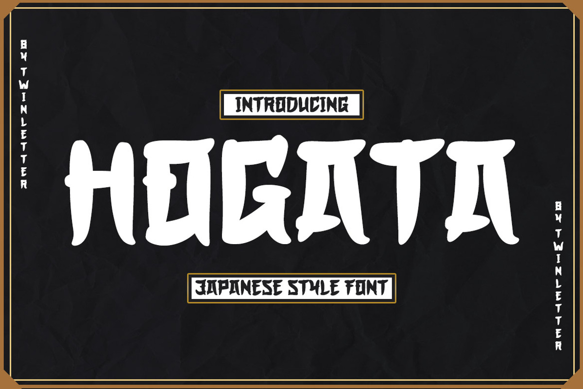 HOGATA - Japanese style font, a Font by twinstd (Photo 1 of 10)