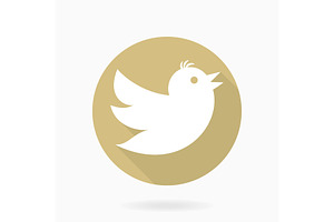 Flying Bird Vector Flat Icon, an Outline Icon by FineArtStudio