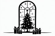 Festive Christmas Tree Silhouette Se, an Illustration by BIPLOB EXPERT (Thumbnail 3 of 20)