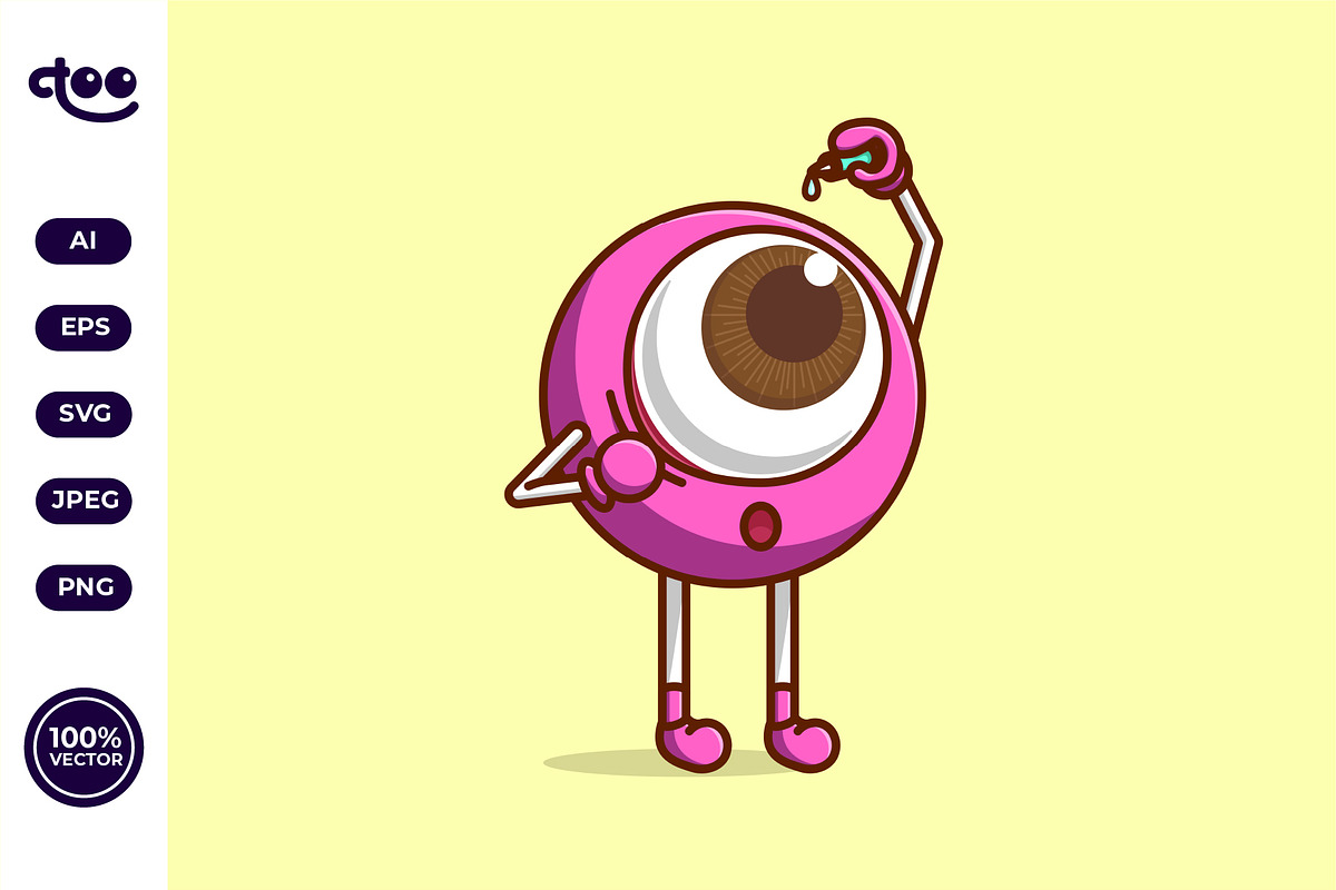 Simple Eye Char Using Eye Drops, an Object Illustration by Satisfactoons