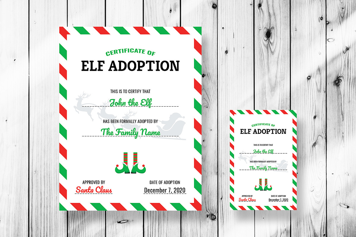 Modern Elf Adoption Certificates, a Card Template by P.F. Creative Lab (Photo 1 of 2)
