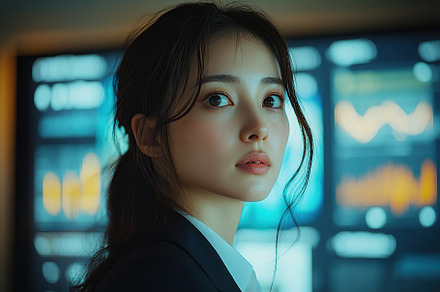 Female asian trader broker analyzing cryptocurrency prices on graphs and candle, a Person Photo by AlyaAnd