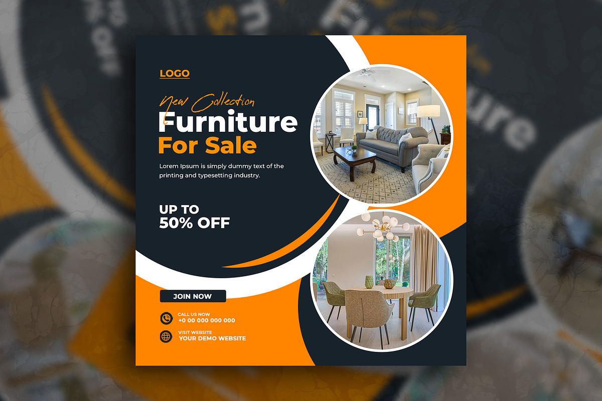 Furniture sale social media template, a Social Media Template by Tanmoy Topu (Photo 4 of 16)