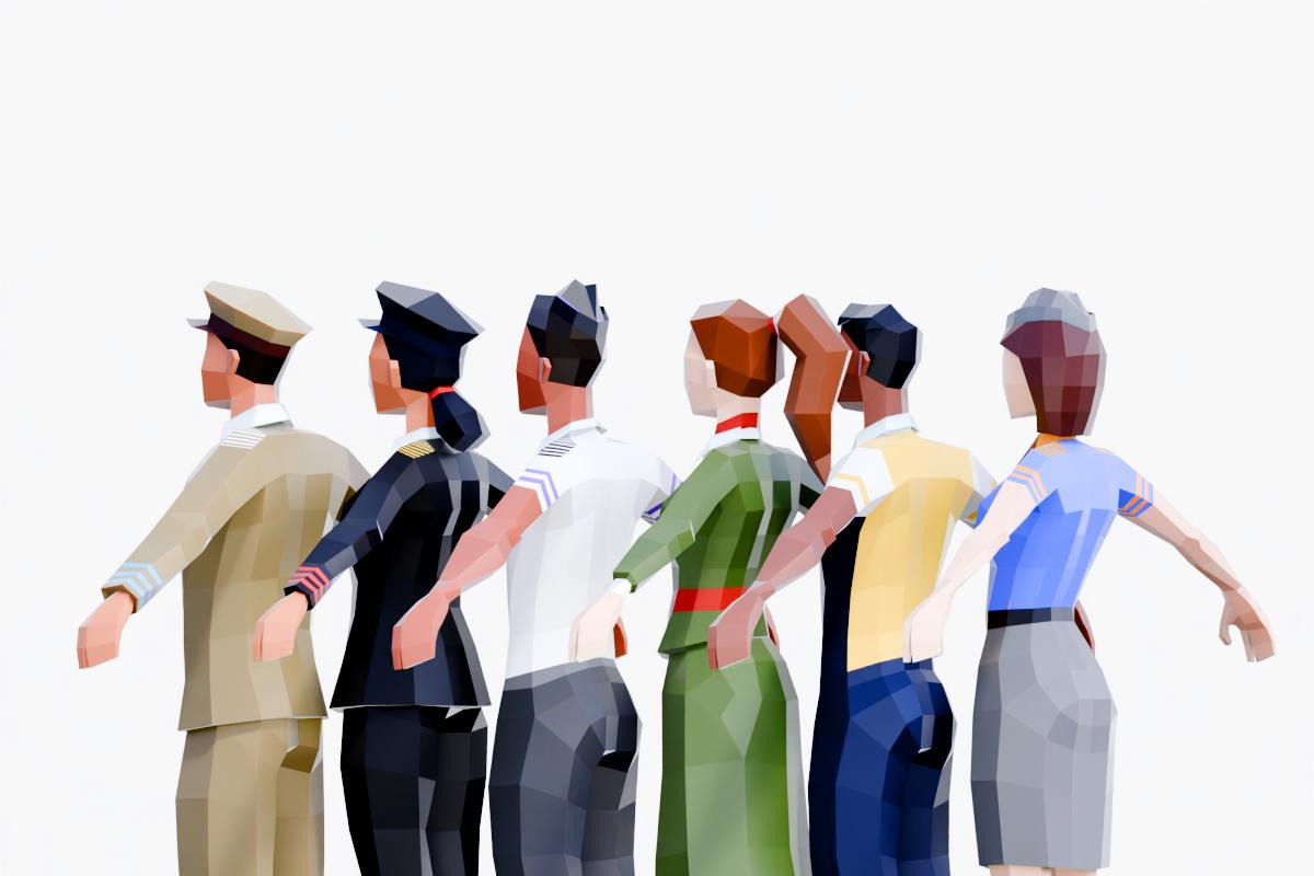 Low Poly Airline Crew Pack, a Characters & Person 3D Model by Studio Ochi (Photo 3 of 13)