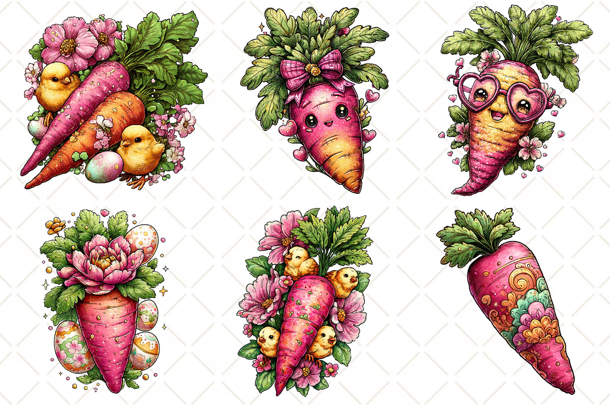Whimsical Floral Easter Carrot, an Illustration by Black Bird Studio (Photo 3 of 6)