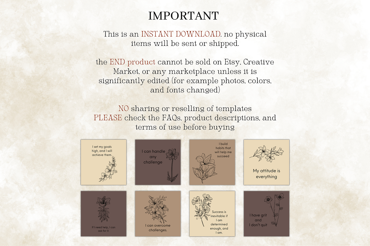 Minimal Flowers Card Deck, a Design Template by Digital By Nikoleta (Photo 8 of 9)