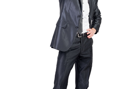 Positive businessman taking selfie on white background, a Business Photo by Iván Moreno STOCK PHOTO