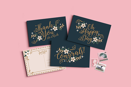 Monaco Vintage Greeting Cards, a Card Template by Werlang Paper