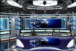 Virtual TV Studio News Set 1