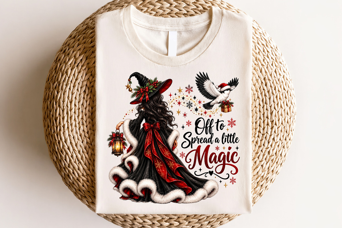 Dark Christmas Magic Witch Sublimat, a Seasonal Illustration by CraftArtStudio (Photo 4 of 4)