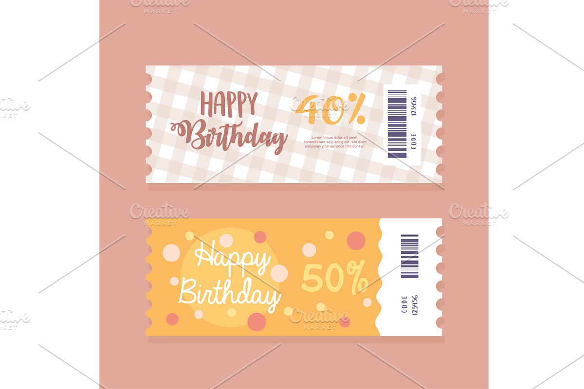 birthday gift coupon, an Illustration by studiogstock