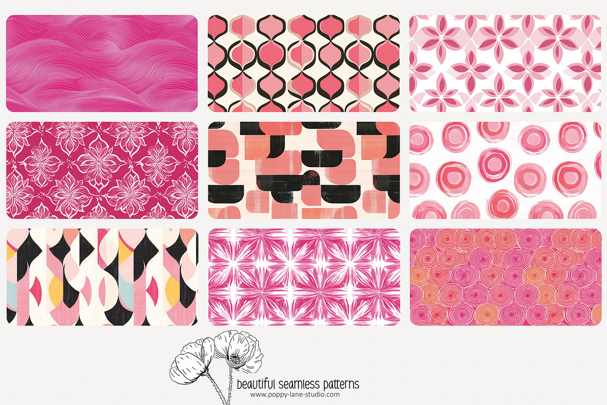 80 pink geometric seamless pattern, a Pattern Graphic by Poppy Lane Studio (Photo 7 of 11)