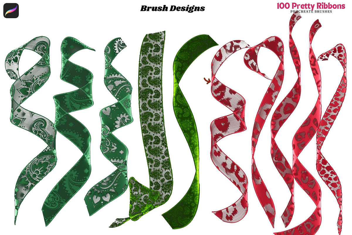 Procreate 100 Pretty Ribbons Brushes, a Brush Add-On by Fashion Workshop Bkk (Photo 16 of 21)