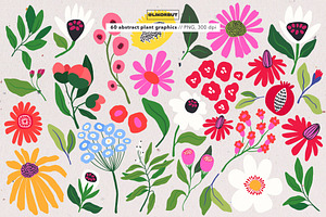 Abstract Modern Floral Graphics