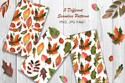 Watercolor Autumn Leaves, an Illustration by TanataDesign (Thumbnail 4 of 6)