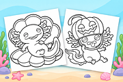 Axolotl Coloring Pages – Volume 2, a Seasonal Illustration by Inkivelle Studio (Thumbnail 2 of 3)