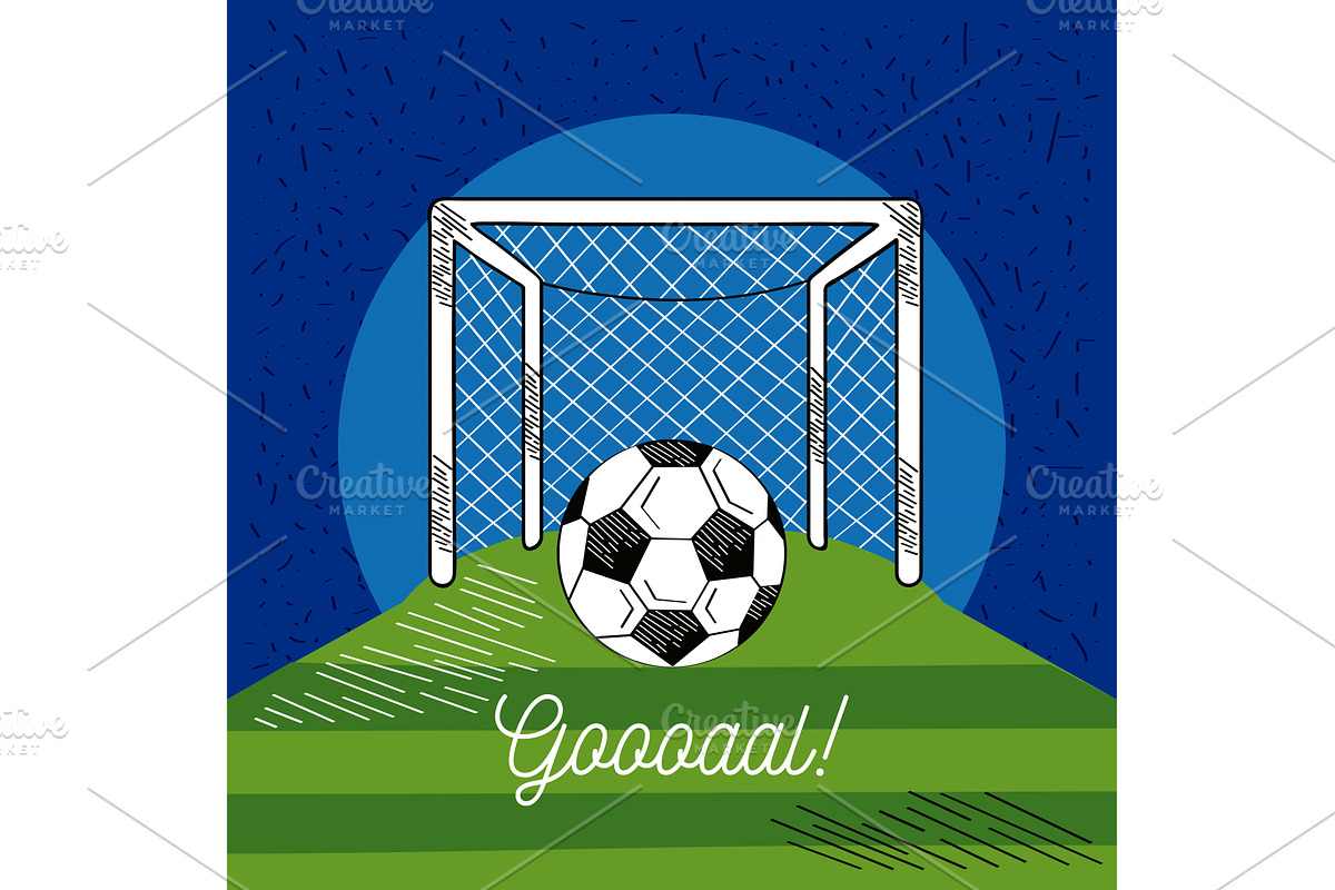 soccer balloon and arch, a Sport Illustration by studiogstock