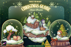 Christmas Globe Procreate Brush Set