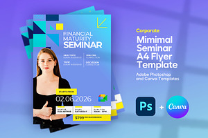 Modern Seminar Flyer | Canva & PSD, a Flyer Template by Vintage Impressions