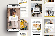 Gold Instagram Post Pack Canva, a Social Media Template by DeeBeeDesign (Thumbnail 1 of 9)