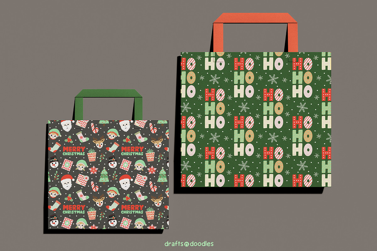 Merry Christmas Clipart and Patterns, a Seasonal Illustration by Drafts n Doodles (Photo 11 of 12)