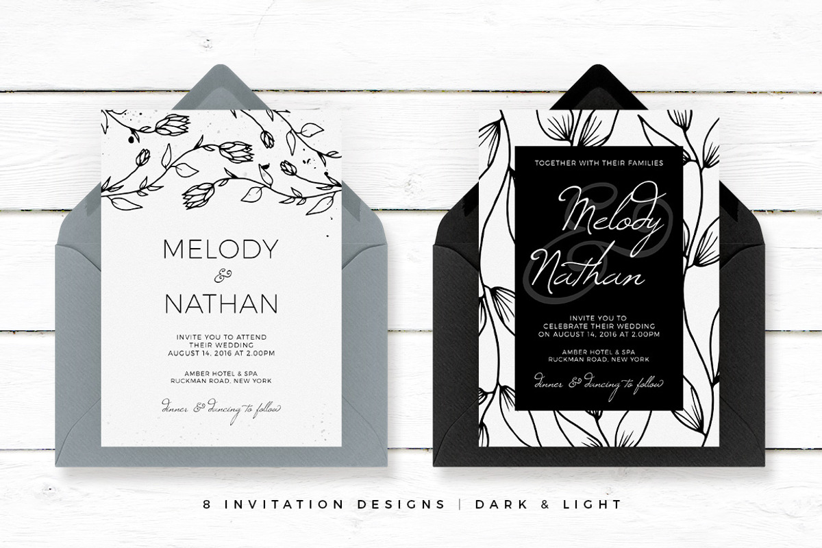 Petal Noir - Wedding Suite, an Invitation Template by AM Studio (Photo 3 of 9)