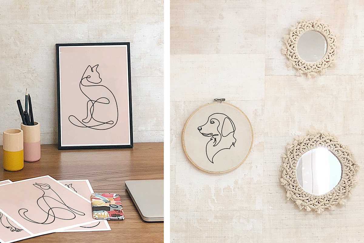 One Line Cats & Dogs: Elegant Pets, an Illustration by amber&ink (Photo 4 of 7)
