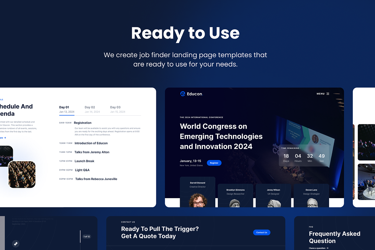 Educon - Conference Website UI Kit, an UI Kit Template by Agensip Design Agency (Photo 7 of 10)