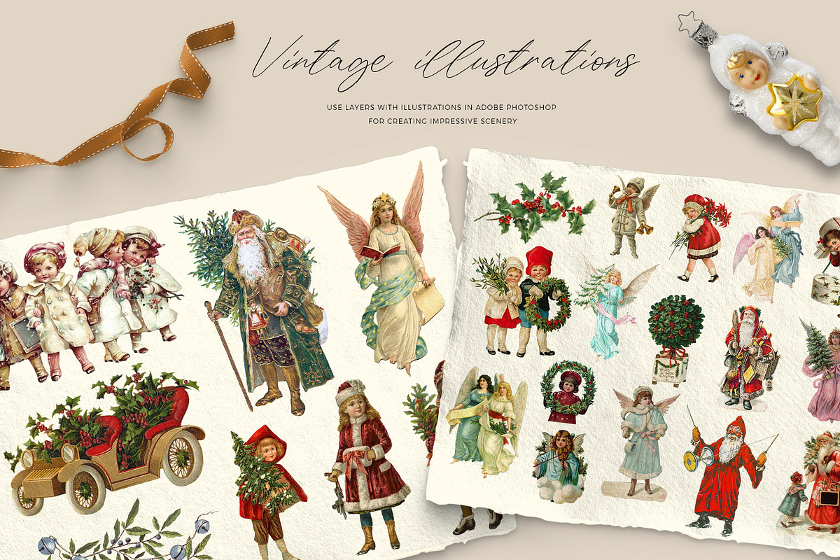 Vintage Christmas card creator, an Object Graphic by Beauty Drops (Photo 3 of 13)