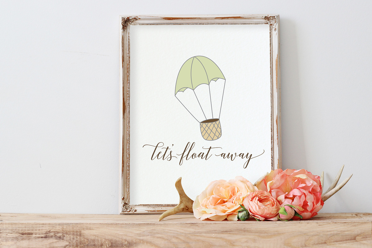 let's float away - printable art, a Stationery Template by Claire + Pierre Design