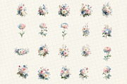 Romantic Pastel Floral Clipart Set, an Illustration by DreamCafeArt (Thumbnail 3 of 6)